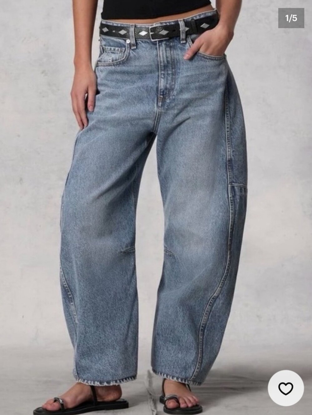 Rag & Bone Charlie High Rise Barrel Jeans Festival Denim Wide Leg Casual Trendy